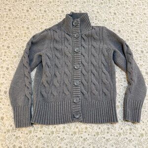 Style & Co. grey cable knit cardigan sweater with button up front